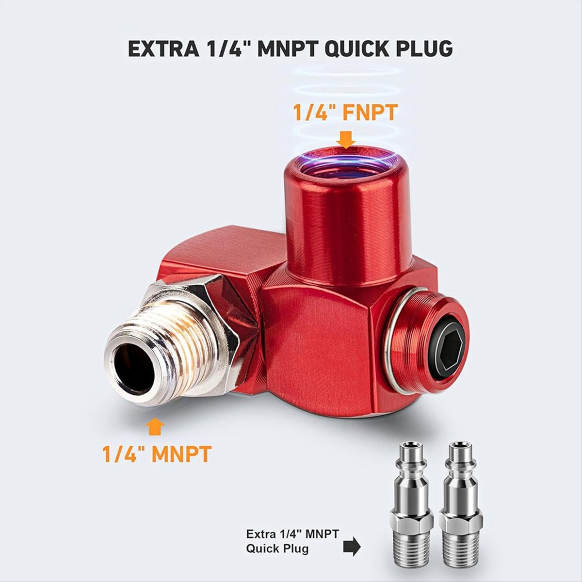 Swivel Air Hose Fitting Quick Connect 1/4 - AT16 Lot de 2 raccords de