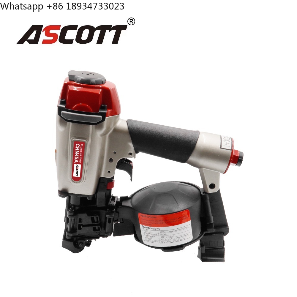 Coil Roofing Nailer Pneumatic 15 Degree - Cloueur pneumatique en aluminium CRN45, léger