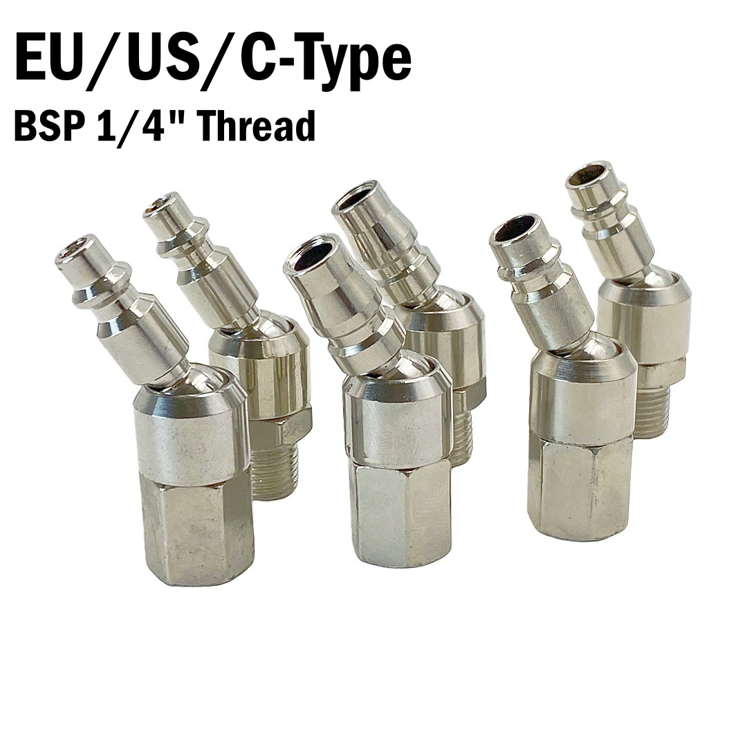Swivel Air Hose Fitting Quick Connect 1/4 - Raccords pour outils pneumatiques pivotants 360