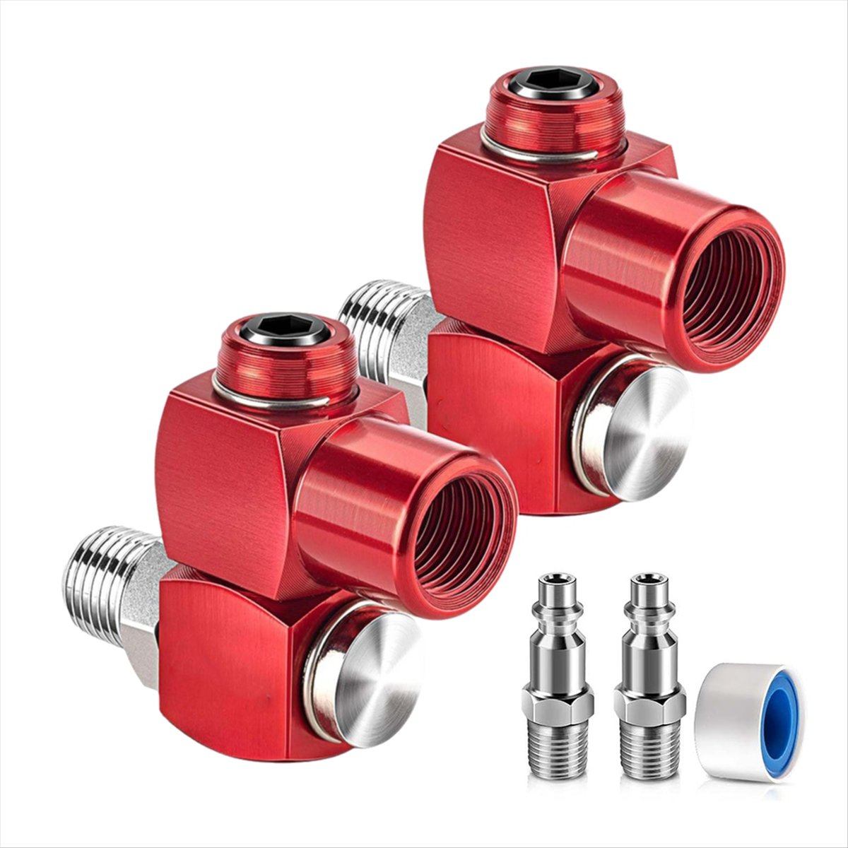 AT16 Lot de 2 raccords de tuya - Swivel Air Hose Fitting Quick Connect 1/4 avis et prix