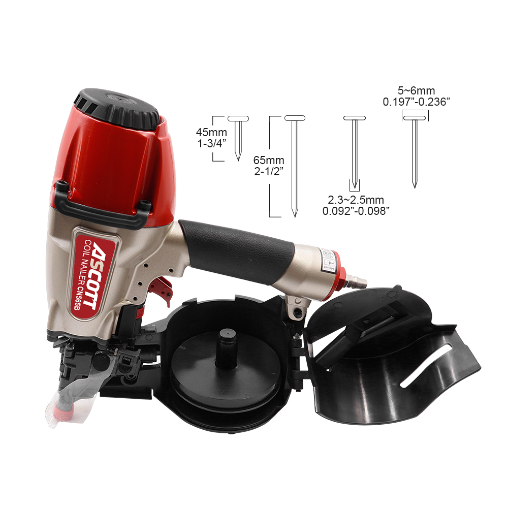 Cloueuse à bobine ASCOTT CN565 - Coil Roofing Nailer Pneumatic 15 Degree avis et prix