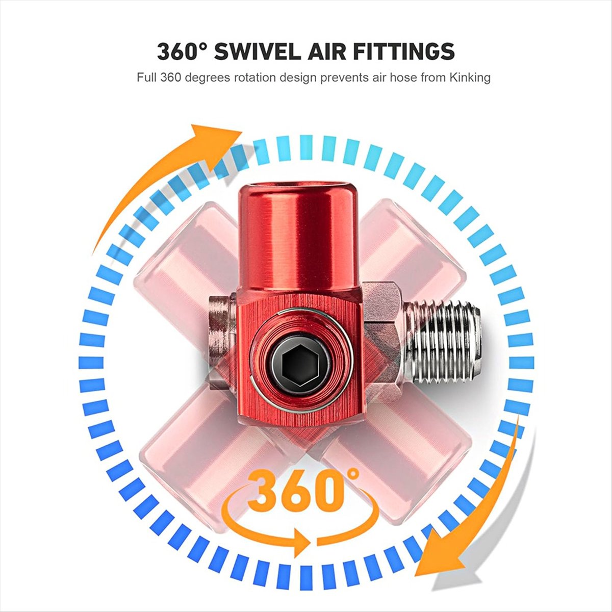 A24I Lot de 2 raccords de tuya - Swivel Air Hose Fitting Quick Connect 1/4 avis et prix