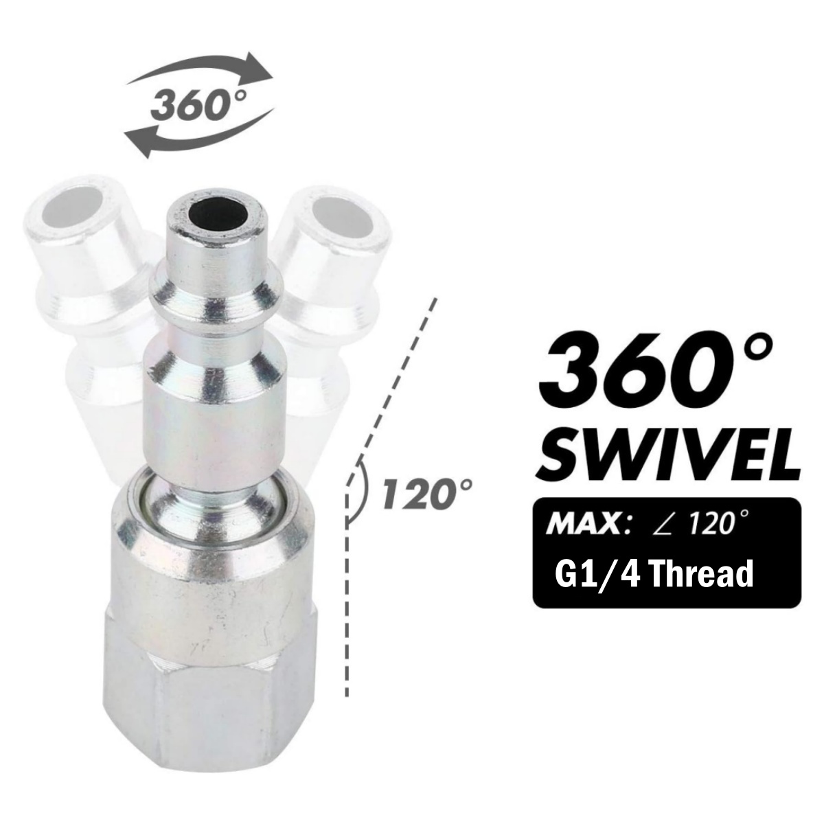 Raccords pour outils pneumatiq - Swivel Air Hose Fitting Quick Connect 1/4 avis et prix